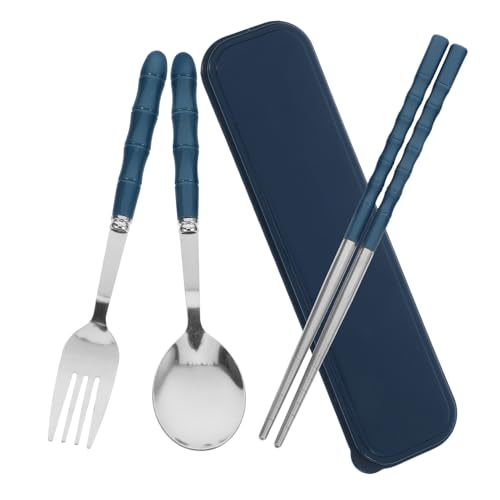 WEKADRIN Edelstahl Reisebesteck Set Teilig mit Gabel Löffel Essstäbchen Tragbar für Camping Schule Büro Stilvolles Langlebiges Besteckset mit Etui für Unterwegs WEKADRIN Edelstahl Reisebesteck Set Teilig mit Gabel Löffel Essstäbchen Tragbar für Camping Schule Büro Stilvolles Langlebiges Besteckset mit Etui für Unterwegs von WEKADRIN