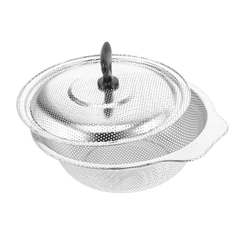 WEKADRIN Edelstahl Sieb mit Deckel Feines Siebkorb für Obst Gemüse Reis Multifunktionaler Abtropfbehälter mit Schnellem Wasserablauf Robust und Langlebig für Küche WEKADRIN Edelstahl Sieb mit Deckel Feines Siebkorb für Obst Gemüse Reis Multifunktionaler Abtropfbehälter mit Schnellem Wasserablauf Robust und Langlebig für Küche von WEKADRIN