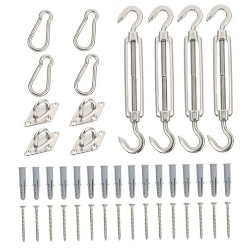 WEKADRIN Edelstahl Sonnensegel Befestigungsset mit Federspanner Rostfrei Winddämpfend Einfach zu Montieren Geeignet für Sonnenschutznetze und Markisenhalterungen von WEKADRIN