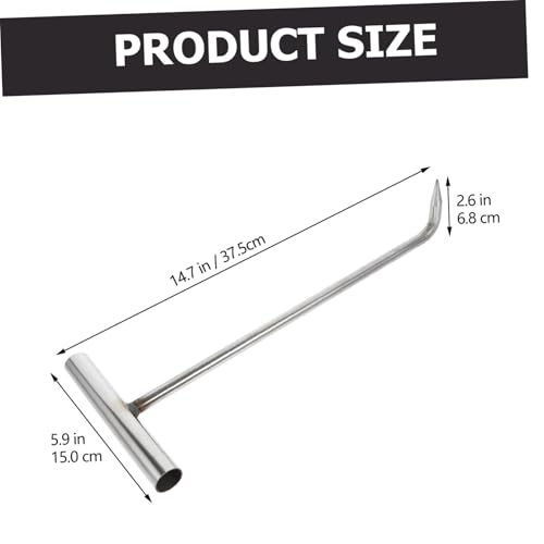 WEKADRIN Edelstahl T Förmiger Hebehaken Robust Rostfrei Manlochdeckelheber Vielseitig für Schwere Kanaldeckel und Rollladentüren von WEKADRIN