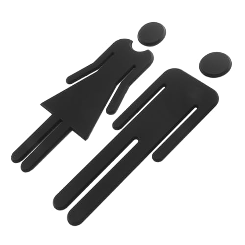 WEKADRIN Edelstahl Wc Schild Set Männer Damen Badezimmer Türschild Selbstklebend Schwarz Sichtbar Einfache Montage Vielseitig für Büro und Geschäftsanwendungen von WEKADRIN