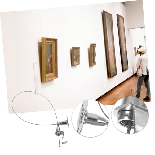 WEKADRIN Einstellbare Edelstahl Drahtseil Aufhängung mit Haken für Bilderrahmen und Lampen Lang Stabile Tragfähigkeit Einfache Montage für Galerie und Ausstellung von WEKADRIN