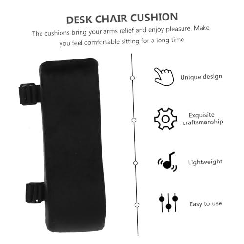 WEKADRIN Ergonomische Gepolsterte Armlehnenauflagen für Bürostuhl und Gaming Chair Weiche Memory Schaumstütze Einfache Anbringung Komfortable Arm und Ellenbogenentlastung Schwarz von WEKADRIN