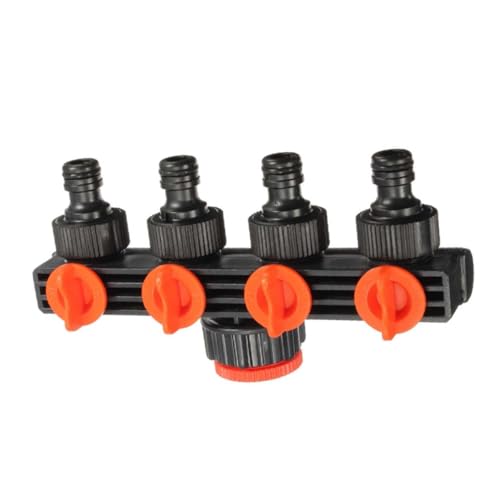 WEKADRIN Fach Gartenschlauch Verteiler Kunststoff Schnellkupplung mit Dichtungen Ausgänge Wasserhahn Adapter für Gartenbewässerung und Hochdruckreiniger Ergonomische Vierteldrehventile von WEKADRIN