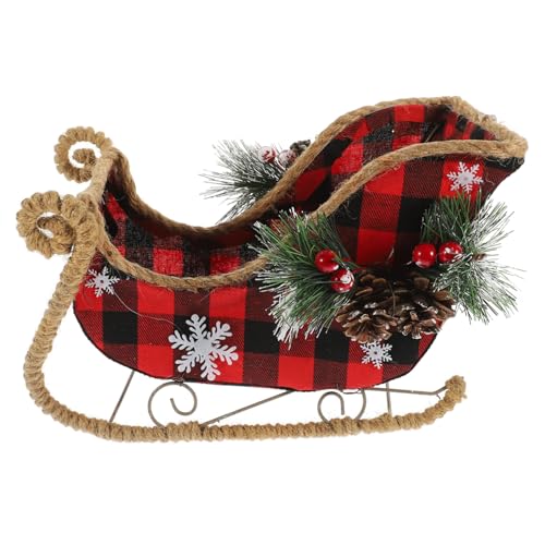 WEKADRIN Feine Weihnachts Schlitten Dekoration Tischaufsatz Festliche Party Deko für Zuhause Büro Hotel Restaurant mit Stabilem Stand und Klassischem Xmas Design von WEKADRIN