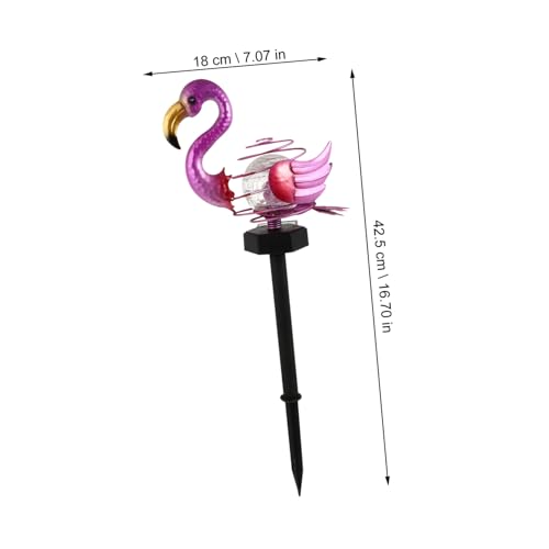 WEKADRIN Flamingo Solar Stake Light aus Wetterfestem Eisen Kabellose LED Gartenleuchte mit Automatischem Dekorative Außenbeleuchtung für Wiese Weg Winterfest und Langlebig von WEKADRIN