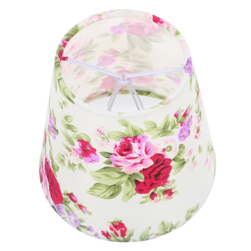 WEKADRIN Floraler Lampenschirm Weißes Blumendesign Stoff Lampenschirm Ersatz Kompatibel Für Tischlampe Gemütliche Beleuchtung Wohnzimmer Wohnzimmerdekoration von WEKADRIN