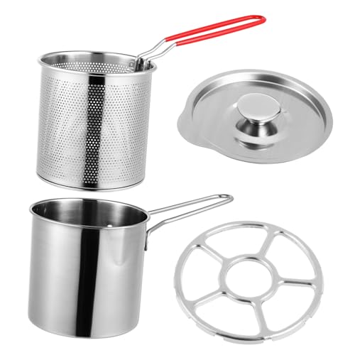 WEKADRIN Frittierpfanne mit Hitzebeständigem Griff und Frittierkorb Tiefer Frittiertopf für Küche und Restaurant Langlebiger Fritteusen Topf mit Ergonomischem Design und Deckel von WEKADRIN