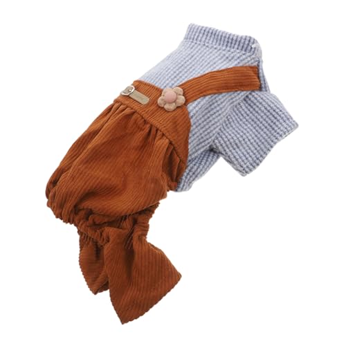 WEKADRIN Gestreifter Hundebody mit Beinen Wärmender für Kleine Hunde Modisches Haustierkostüm für Spaziergänge und Outdoor aktivitäten von WEKADRIN