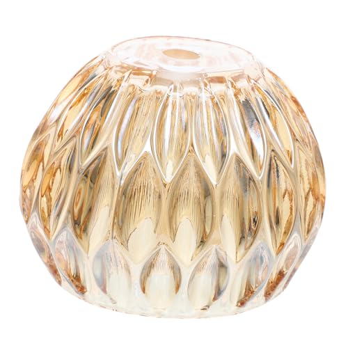 WEKADRIN Glas Lampenschirm Elegant für Tischlampen und Kerzenlampen Stilvoller Stabiler Lampenschirm in Bernsteinfarbe für Innenräume Vielseitig Einsetzbar und Modern Gestaltet von WEKADRIN