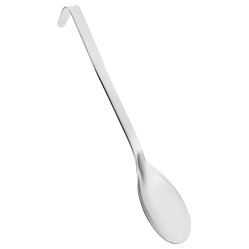 WEKADRIN Großer Edelstahl Servierlöffel mit Haken Kurzgriff Glatte Oberfläche Robust für Buffet und Catering Ergonomisch Geformt für Komfortables Portionieren und Servieren von WEKADRIN