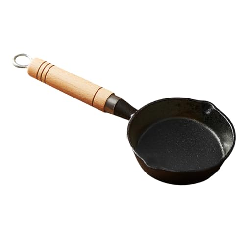 WEKADRIN Gusseisen Mini Saucepan mit Holzgriff Kompakter Butter Milchschmelzer Vielseitiger Kleiner Eisenpfanne für Öl Camping und Backen von WEKADRIN