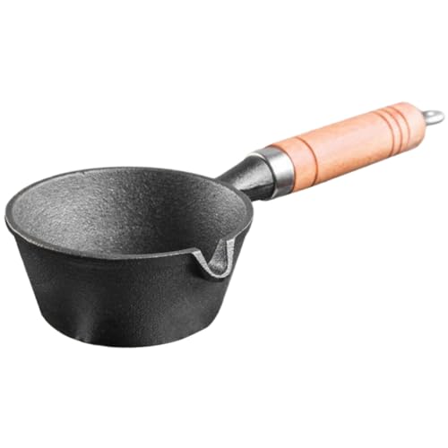 WEKADRIN Gusseiserner Mini Stovetop Milk Pot Hitzebeständige Beschichtungsfreie Multifunktions saucepan für Induktionsherd Gleichmäßige Wärmeverteilung für Eier und Soßen von WEKADRIN