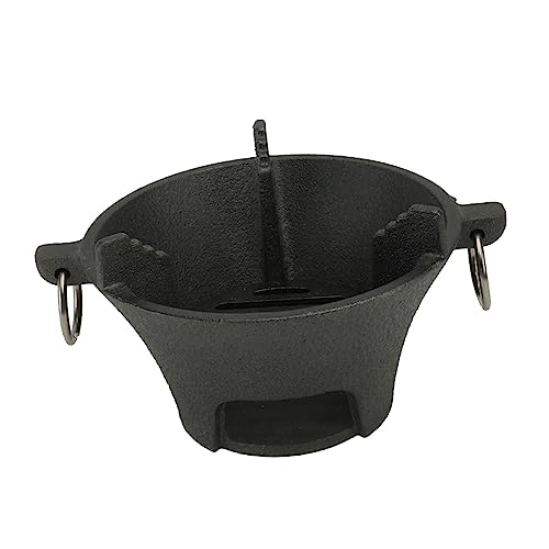 WEKADRIN Gusseiserner Runder Barbecue Grill und Langlebig mit Glatter Oberfläche für Outdoor Camping und Hinterhof Einfach zu Reinigen Grill Tool für Holzkohlefeuer von WEKADRIN