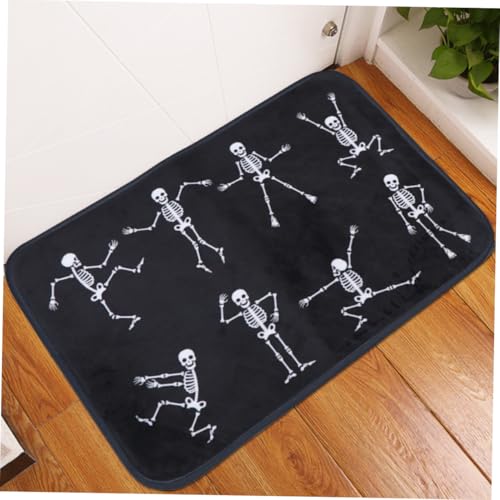 WEKADRIN Halloween Fußmatte mit Schädelmotiv Rutschfester Caroset Teppich Langlebige Halloween Deko für Wohnzimmer Sichere Kinderfreundliche Bodendekoration WEKADRIN Halloween Fußmatte mit Schädelmotiv Rutschfester Caroset Teppich Langlebige Halloween Deko für Wohnzimmer Sichere Kinderfreundliche Bodendekoration von WEKADRIN