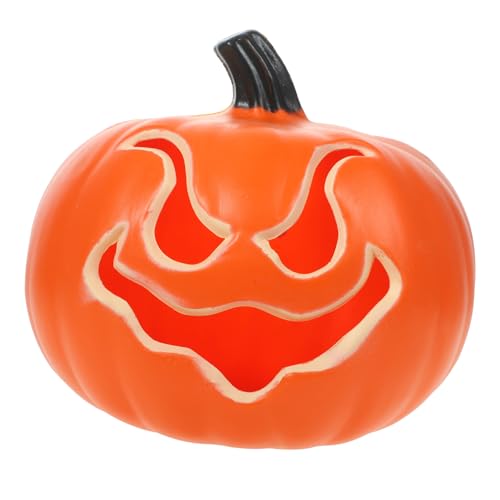 WEKADRIN Halloween Party Dekorative Orange Kürbis Tischlampe Batteriebetriebenes Nachtlicht Halloween Kürbis Ornament für Innen und Außen Party Deko von WEKADRIN