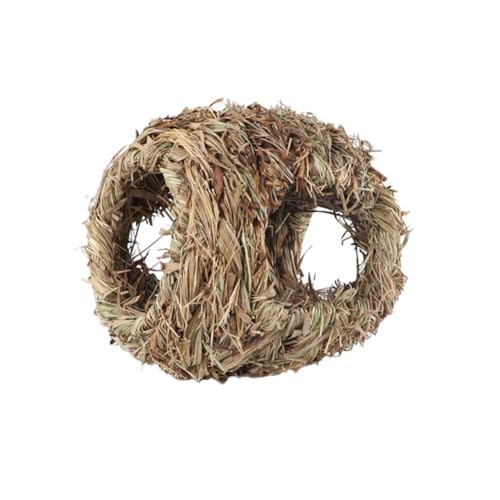 WEKADRIN Handgewebtes Vogelnest aus Natürlichem Berggras Spielzeugnest für Wellensittiche und Kleine Vögel Sicherer Dekorativer Rückzugsort für Käfig und Garten Robustes Leicht Gelbes von WEKADRIN