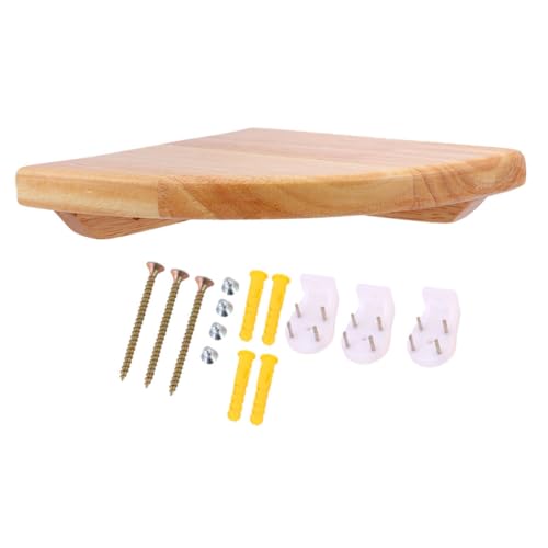 WEKADRIN Holz Eckregal Wandmontiert Radius Wandregal Hängend für Bad und Schlafzimmer Schweberegal Ecke zur Aufbewahrung von Zahnbürsten Tassen Kosmetik Robust und Pflegeleicht Einfach zu von WEKADRIN