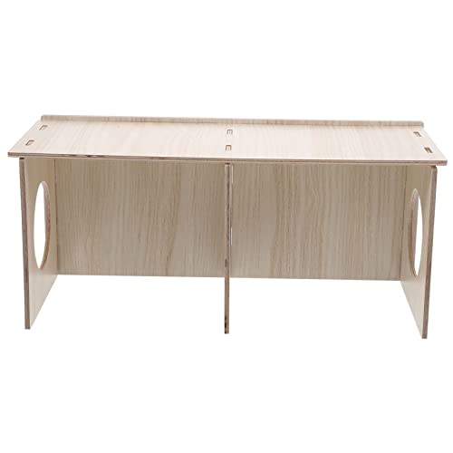 WEKADRIN Holz Hamsterhaus für Kleintiere Geräumiges Hamsterversteck aus Naturholz Ruhiger Rückzugsort für Meerschweinchen Hamster und Mäuse Geeignet für Training und Spielspaß von WEKADRIN