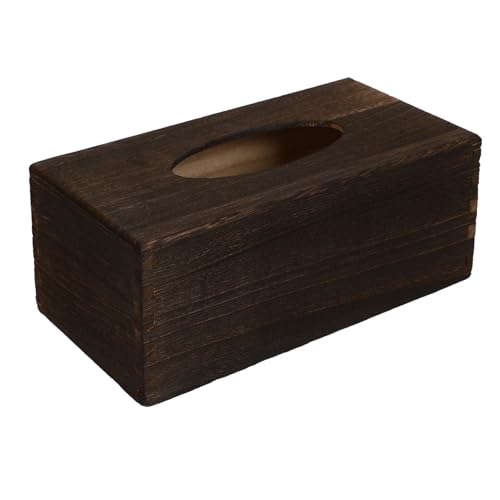 WEKADRIN Holz Tissue Box Dekorative Serviettenbox für Schreibtisch Wohnzimmer Natürliche Holzoptik Rechteckige Papiertücher Aufbewahrung Stilvolles Design für Büro und Zuhause von WEKADRIN
