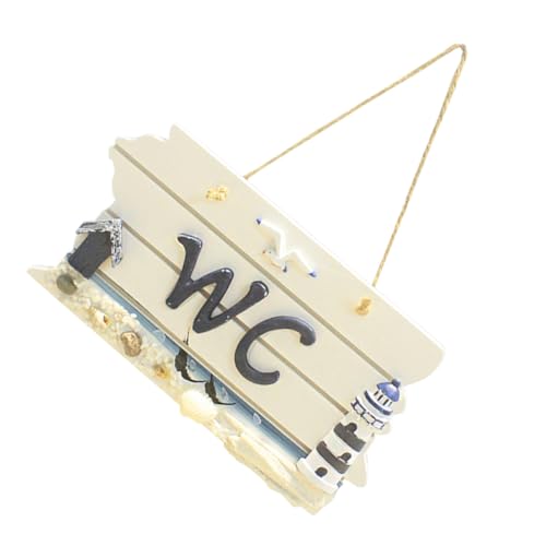 WEKADRIN Holz wc schild im Mediterranen Stil Hängendes Türschild mit Leuchtturm design Kreative Badezimmer deko Handgefertigt Natürliche Holzstruktur Vielseitig für Zuhause und Öffentliche von WEKADRIN