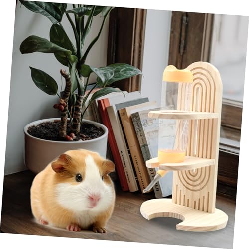 WEKADRIN Holzhalterung für Hamster Trinkflasche Stabiles Kippsicheres Pet Water Bottle Rack Einfache Befestigung Geeignet für Hamster und Kleintiere Dekorativer Kastenhalter für Käfige und von WEKADRIN