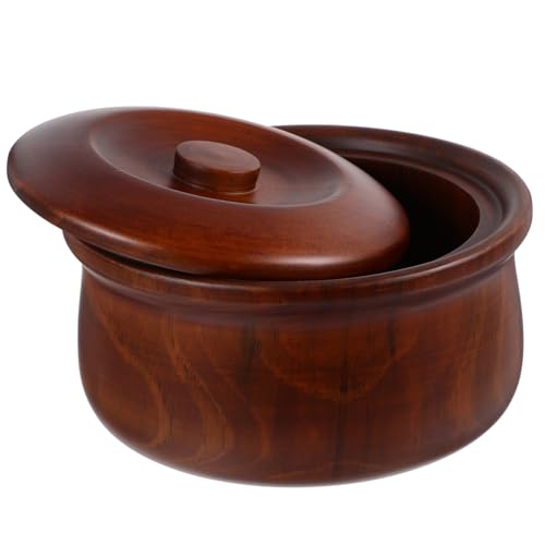 WEKADRIN Holzschale mit Deckel Snackbox Obstschale aus Langlebigem Holz Einfache Servierschale für Zuhause und Laden Sicher und Leicht zu Reinigen von WEKADRIN