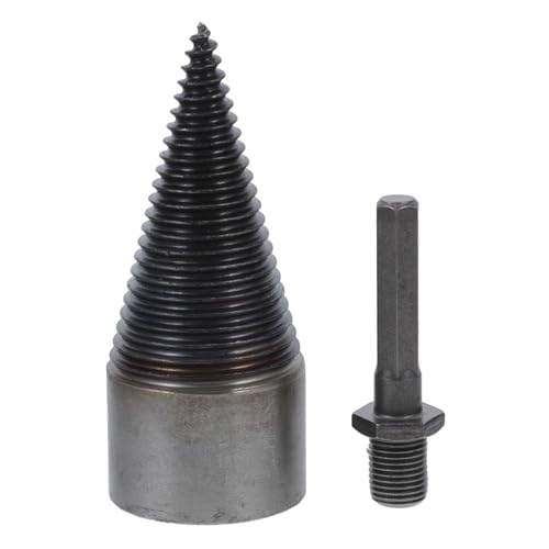 WEKADRIN Holzspalter Bohrer mit Sechseckigem Griff Carbonstahl Brennholzspiralbohrer Kompatibel mit Elektrowerkzeugen Zeitsparendes Langlebiges Holzspaltwerkzeug für Haus und Outdoor von WEKADRIN