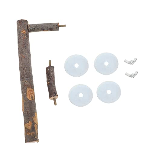 WEKADRIN Holzständer für Papageien Futterbecherhalter U Förmige Sitzstange Vogelkäfig Zubehör Multifunktional als Futter und für Kleine bis Mittelgroße Vögel Geeignet Einfache Natürliche von WEKADRIN