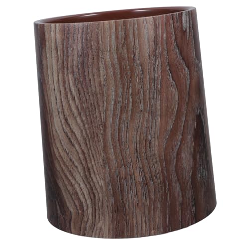 WEKADRIN Imitations-holzmaserung Abfalleimer Rund ohne Deckel Robust Recycelbar Für Bad Schlafzimmer Wohnzimmer Küche von WEKADRIN