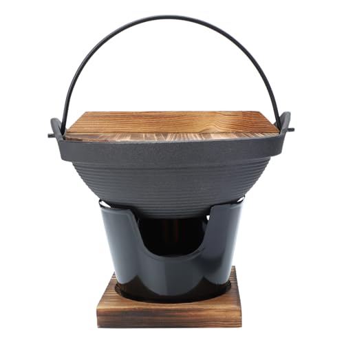 WEKADRIN Japanischer Gusseisen Sukiyaki Topf Stabiles Energiesparendes Kochgeschirr mit Dickem Boden Antihaftbeschichteter Kleiner Camping Suppentopf für Outdoor und Heimischen Gebrauch von WEKADRIN