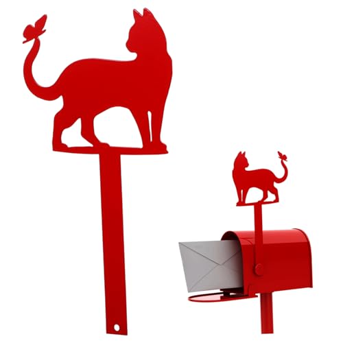 WEKADRIN Katze Mailbox Deko aus Wetterfestes Briefkasten Ornament Gartendeko Flaggenstecker für Garten und Außenbereich Rote Briefkastenschmuck WEKADRIN Katze Mailbox Deko aus Wetterfestes Briefkasten Ornament Gartendeko Flaggenstecker für Garten und Außenbereich Rote Briefkastenschmuck von WEKADRIN