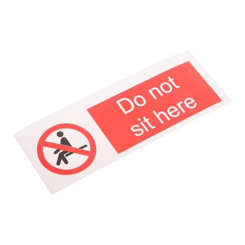 WEKADRIN Keine sitzenden Aufkleber aus Bürozeichen deaktivieren Abziehbild Warnaufkleber selbstklebendes Warnband Achtung Zeichen Warnlabel Vorsicht Warnzeichen Warnschild PVC selbstklebend von WEKADRIN