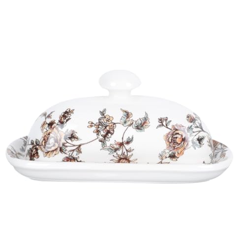 WEKADRIN Keramik Butterplatte mit Elegantem Europäischem Design Hitzebeständig Mikrowellengeeignet Spülmaschinenfest als Servierteller für Butter und Speisen WEKADRIN Keramik Butterplatte mit Elegantem Europäischem Design Hitzebeständig Mikrowellengeeignet Spülmaschinenfest als Servierteller für Butter und Speisen von WEKADRIN