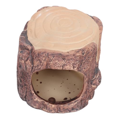 WEKADRIN Keramik Hamster Nest Imitation Holz Versteck und Schlafplatz für Kleine Nager Wie Chinchillas Langlebiges Leicht zu Reinigendes Kleintierhaus zur Käfigdekoration Kühlfliese von WEKADRIN