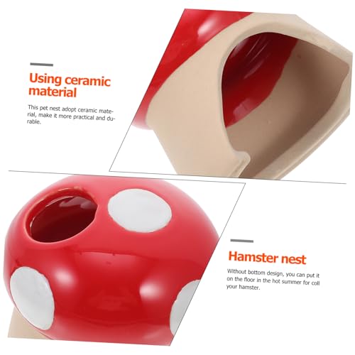 WEKADRIN Keramik Hamsternest Pilzform Rotes Haustierversteck bodenlos Atmungsaktiv Langlebig für Zwerghamster Kleine Nagetiere Sommer Geeignet WEKADRIN Keramik Hamsternest Pilzform Rotes Haustierversteck bodenlos Atmungsaktiv Langlebig für Zwerghamster Kleine Nagetiere Sommer Geeignet von WEKADRIN