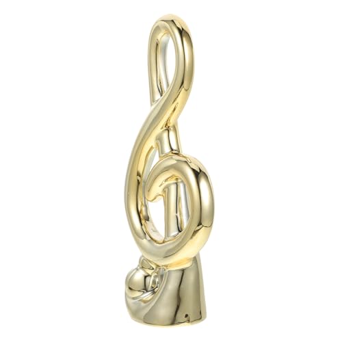 WEKADRIN Keramik Musiknote Figurine Deko Skulptur Leichtes Desktop Ornament für Wohnzimmer Büro Tischdekoration mit Flachem Boden Stabilität und Langlebigem Design von WEKADRIN