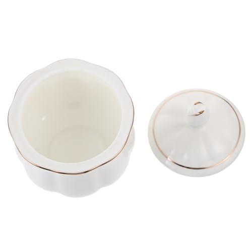 WEKADRIN Keramik Zuckerdose mit Deckel Kleine Haushalts zuckerbehälter Vielseitiger Gewürz Kondimentbehälter Glatte Oberfläche Verschleißfest Edles Design für Küche und Gastronomie von WEKADRIN