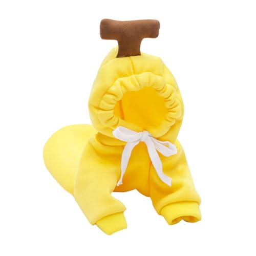 WEKADRIN Kreative Banane Hundeweste mit Fleece Wärmender Hunde Hoodie für Kleine bis Mittelgroße Hunde Lustiges Winterkostüm für Party und Outdoor aktivitäten von WEKADRIN