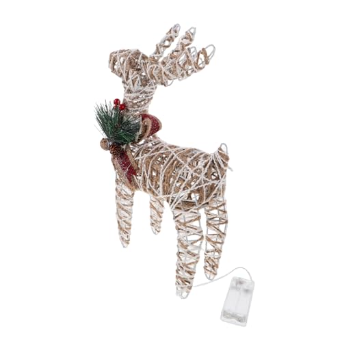 WEKADRIN LED Beleuchtete Weihnachts-Rentier Figur aus Künstlerische Metall-Deko für Innen Außen Festliche Weihnachtsbeleuchtung Einfache Montage Stilvolles Wohnambiente von WEKADRIN