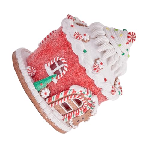 WEKADRIN LED Beleuchtete Weihnachtsdekoration Handgefertigtes Weiches Schloss Pastellfarbene Miniatur-hausfigur für Festliche Tisch Kamin-atmosphäre Warmes Licht ohne Batterien Außen von WEKADRIN