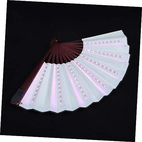 WEKADRIN LED Leuchtender Fächer Faltbar Performance Fan mit Kreativem Farbverlauf Leichter Faltbarer Bühnenprop für Tanz Party und Club Robustes Material Einzigartiger Glüheffekt von WEKADRIN