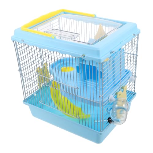 WEKADRIN Luxuriöser Hamsterkäfig im Schloss-Design mit Rutsche und Laufrad Kleintierheim mit Wasserflasche und Futterstation für Zwerghamster und Rennmäuse Unterwegs von WEKADRIN