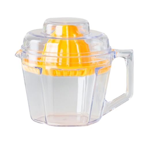 WEKADRIN Manuelle Mini Zitronenpresse Kunststoff Saftpresse Handentsafter für Orangen Limetten Grapefruit Kompakt Leicht zu Bedienen Tragbar für Haushalt Camping Picknick Gelb von WEKADRIN
