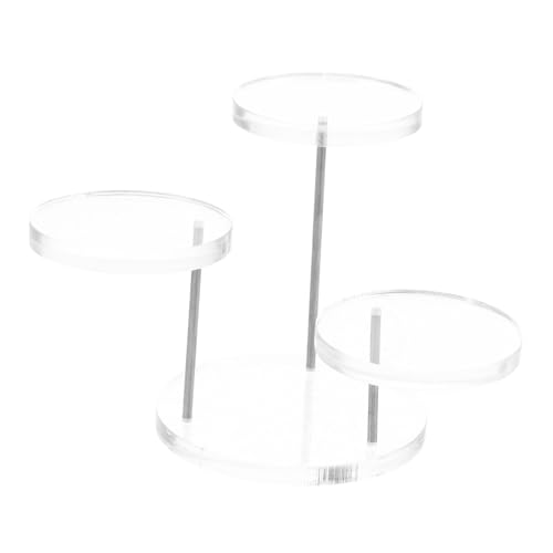 WEKADRIN Mehrschichtiger Klarer Acryl schmuckständer Runde Transparente Dreistöckige Präsentationssäule Stabiler und Kompakter Display riser für Schmuckgeschäfte Boutiquen und Vitrinen von WEKADRIN