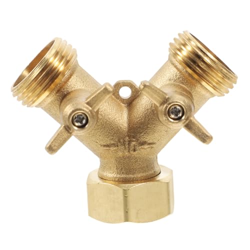 WEKADRIN Messing Y verteiler Gartenschlauch Kugelhahn Wasserhahn Absperrventil Gartenbewässerung Robust Korrosionsbeständig Einfache Installation von WEKADRIN