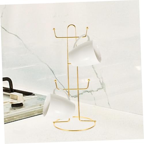 WEKADRIN Metall Becherhalter Stehend Tassenständer für Arbeitsplatte Küchendekor Robuster Mug Rack aus Eisen mit Glatten Kanten Platzsparend und Einfach zu Reinigen für Kaffee Teetassen von WEKADRIN