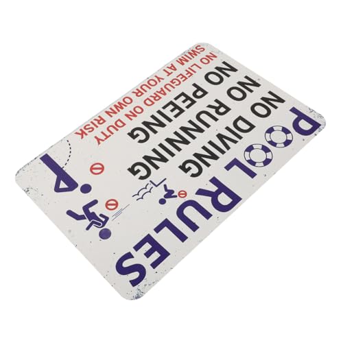 WEKADRIN Metall Blechschild Pool Regeln Warnschild Schwimmbad Außen Langlebig Dekorativ Witzig Einfache Anbringung für Poolbereich WEKADRIN Metall Blechschild Pool Regeln Warnschild Schwimmbad Außen Langlebig Dekorativ Witzig Einfache Anbringung für Poolbereich von WEKADRIN