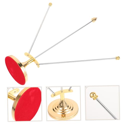 WEKADRIN Metall Schreibtisch Fahnenmast mit Stabilem Sockel Fahnenhalter für Kleine Tischflaggen Universeller Flaggenständer für Büro Konferenzraum und Dekoration Goldfarben von WEKADRIN