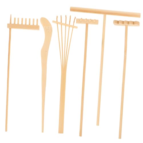 WEKADRIN Mini Zen Garten Rechen Set Kompakte Sandrechen für Bonsai Blumentöpfe Miniatur Gärten Multifunktional als Tee Set Landschaftsdeko Platzsparend für Büro und Zuhause von WEKADRIN